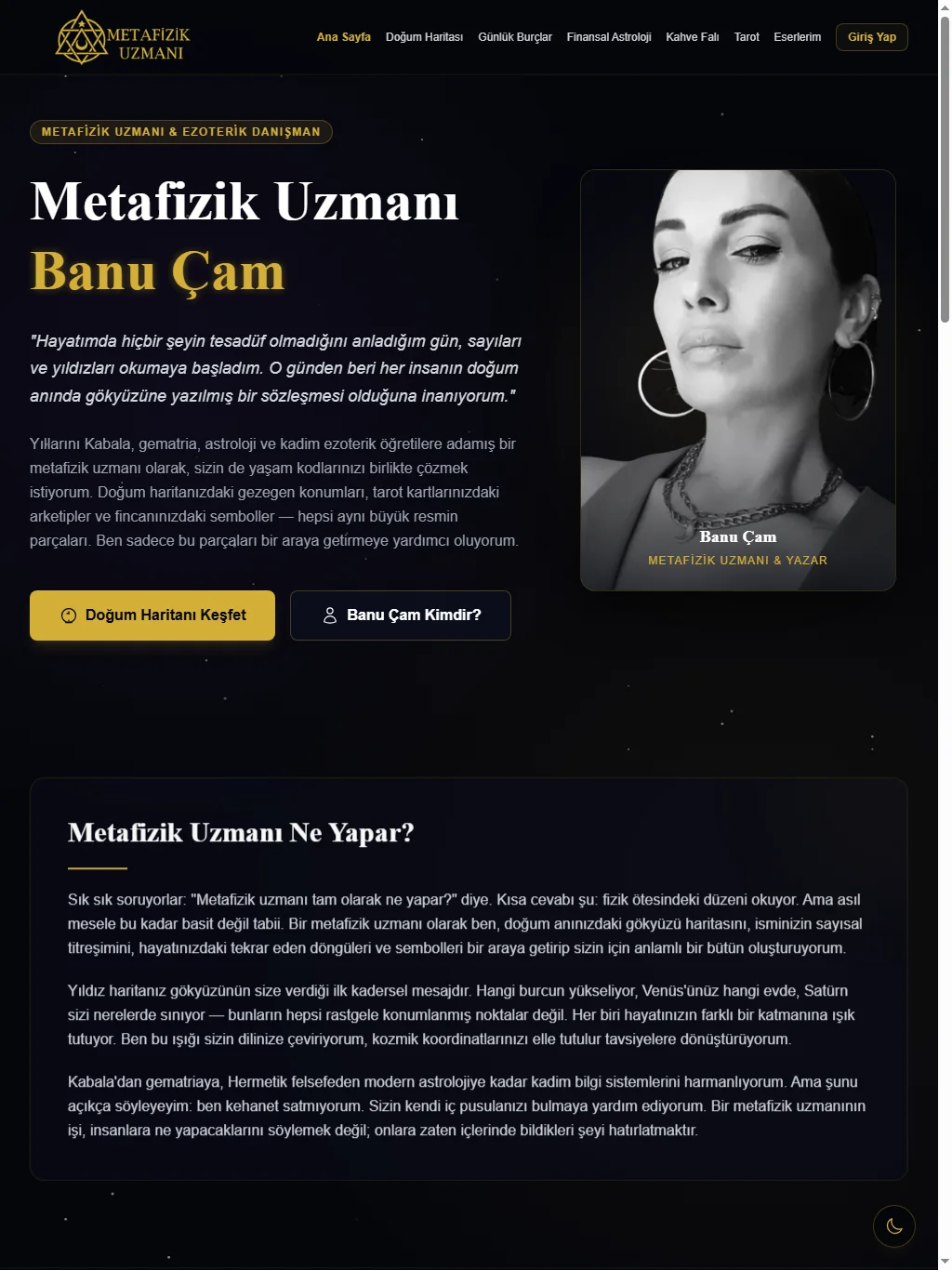 Metafizik Uzmanı Banu Çam Tablet