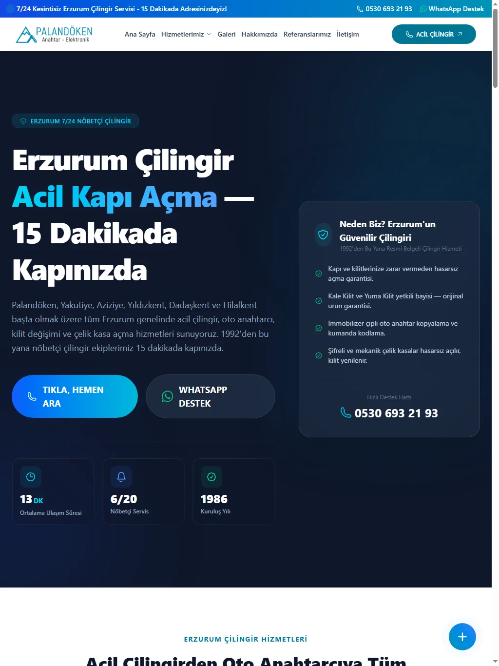 Palandöken Anahtar & Çilingir Tablet